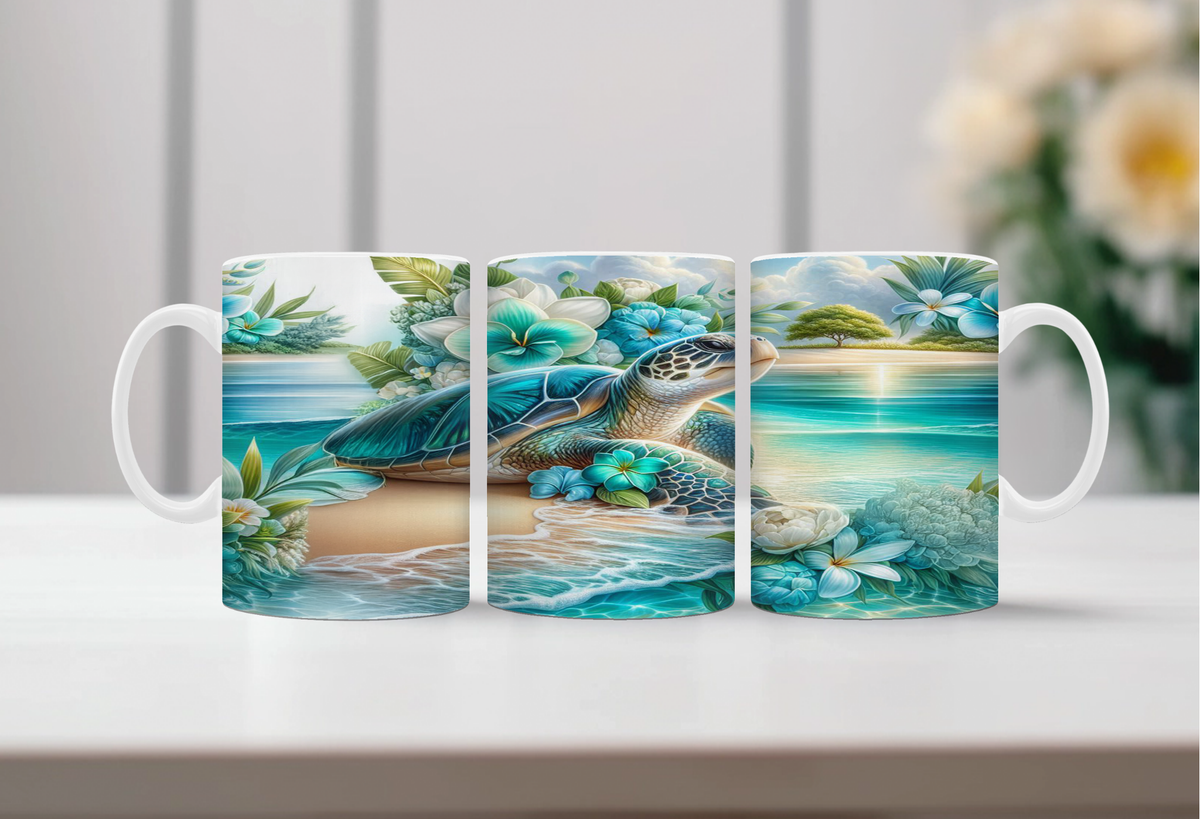 Shell‑O Sunshine Sea Turtle Mugs TheCraftNook
