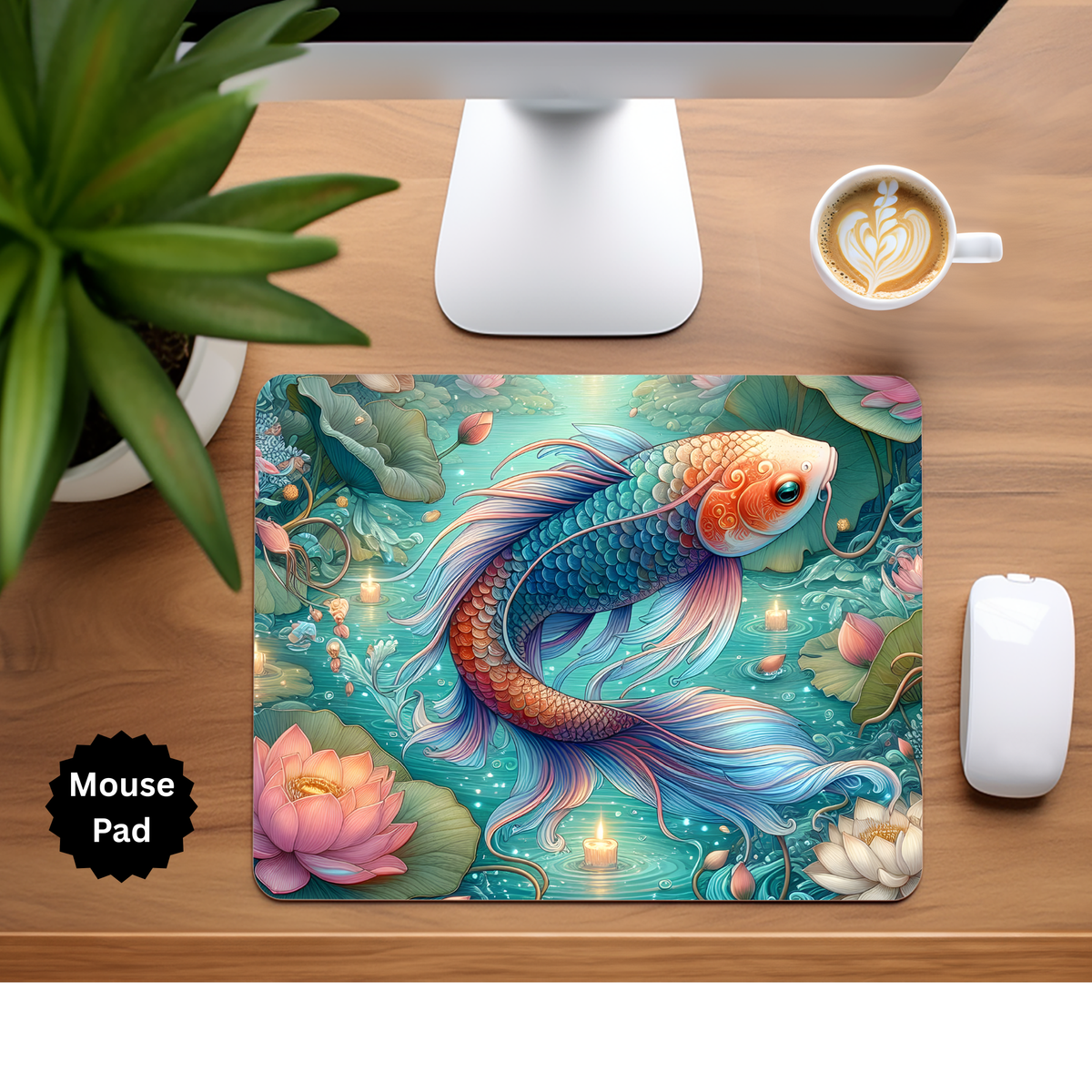 Koi Fish Mouse Pad TheCraftNook