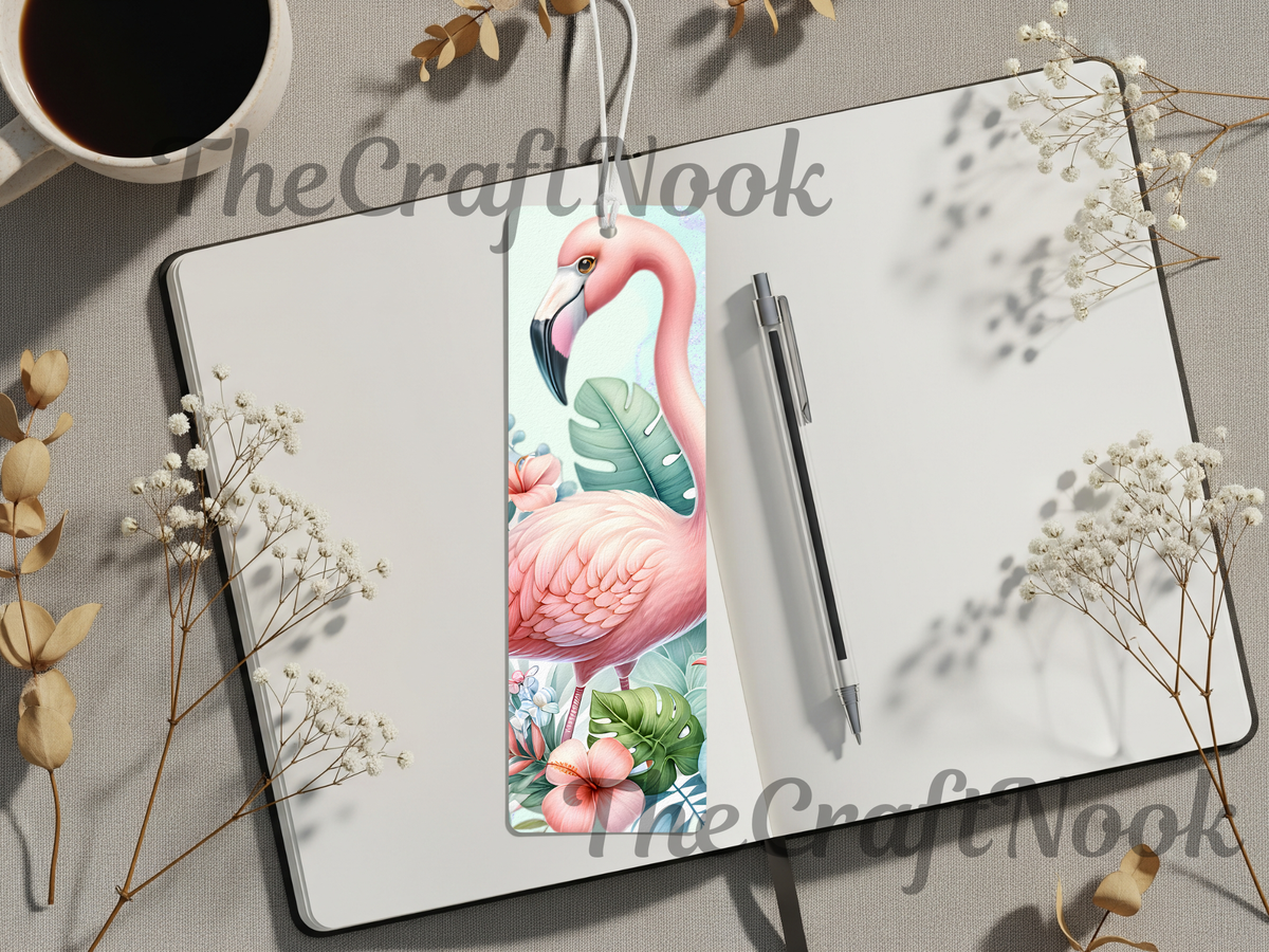 Tropical Whimsy Flamingo Aluminum Metal Bookmarks TheCraftNook