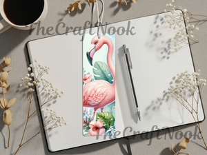Tropical Whimsy Flamingo Aluminum Metal Bookmarks TheCraftNook