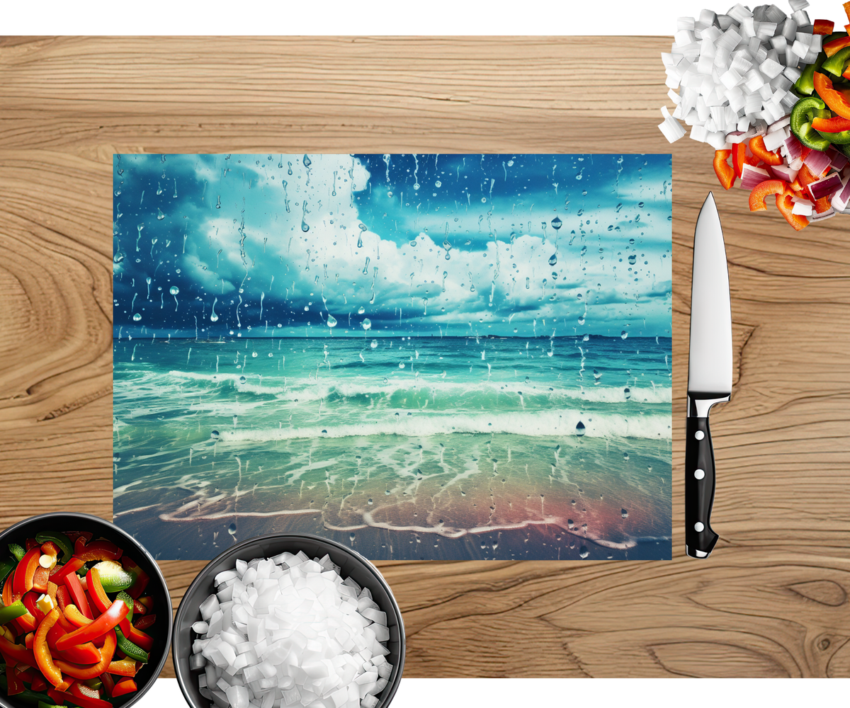 Beach Vibes Glass cutting boards. Multiple images Available. TheCraftNook