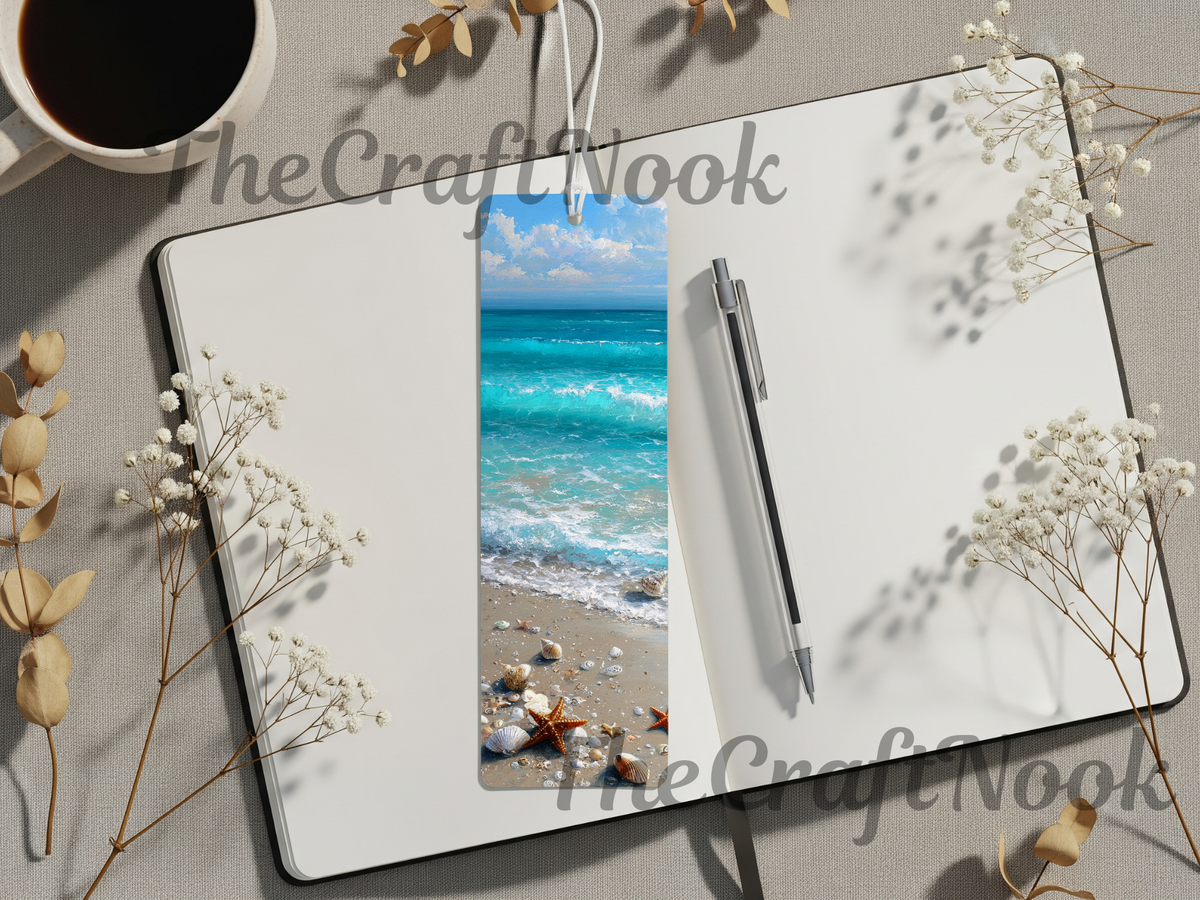Aluminum Metal Bookmarks, Beach Images TheCraftNook