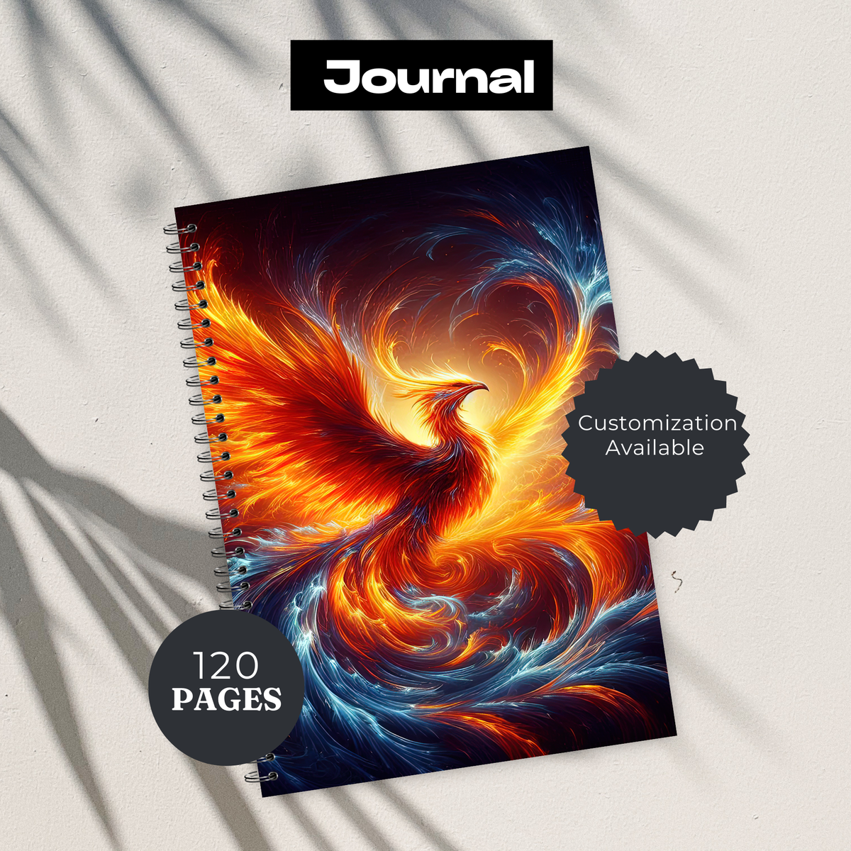 Phoenix Journal - 120 Page Lined Notebook for Writing & Planning TheCraftNook