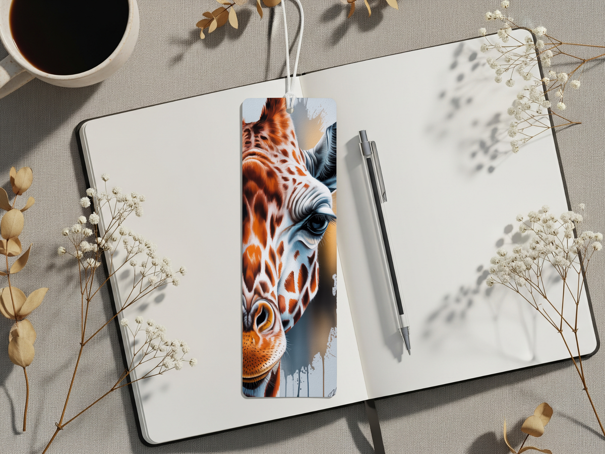 Stand tall in your reading adventures, Aluminum Metal Bookmarks, Giraffe Images TheCraftNook