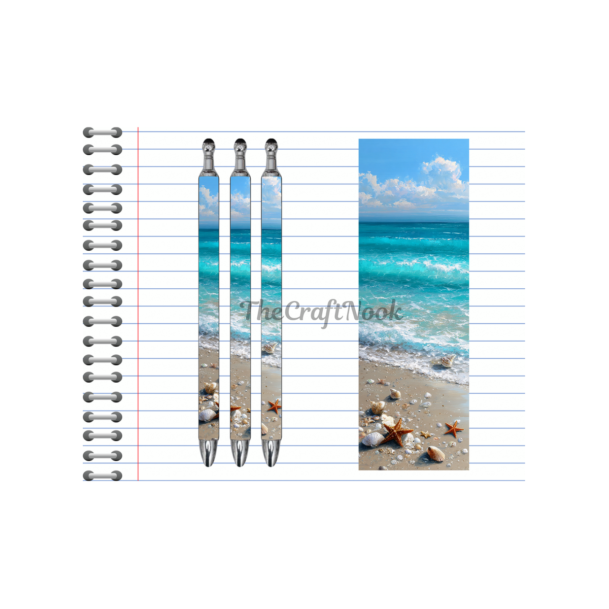 Refillable Pens, Beach Images multiple options and Images available. Beach vibes in every stroke. TheCraftNook