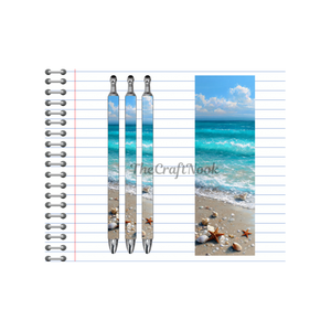 Refillable Pens, Beach Images multiple options and Images available. Beach vibes in every stroke. TheCraftNook