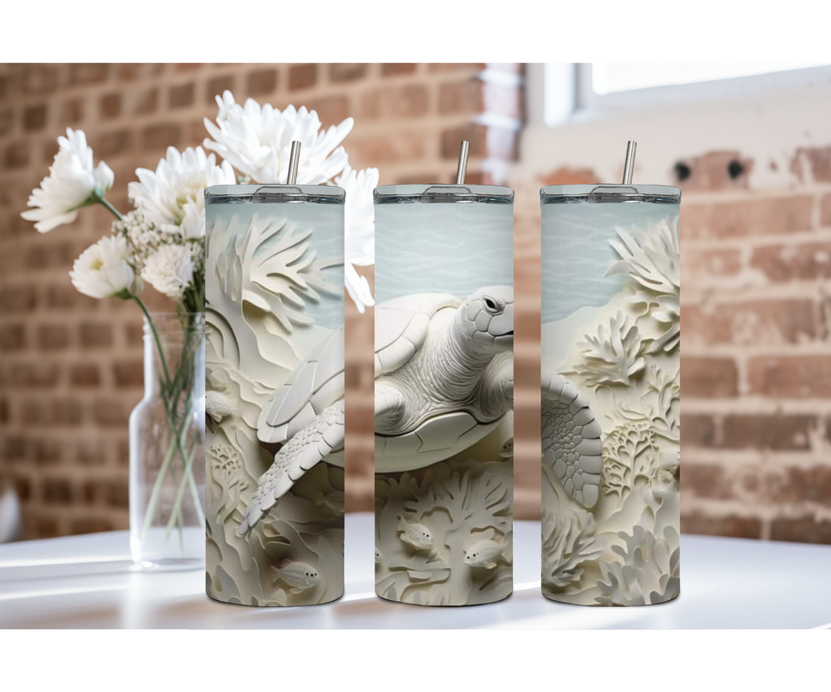 20 oz sip and surf Sea turtle Tumblers, Multiple images to choose from, with or without handle and speakers. TheCraftNook