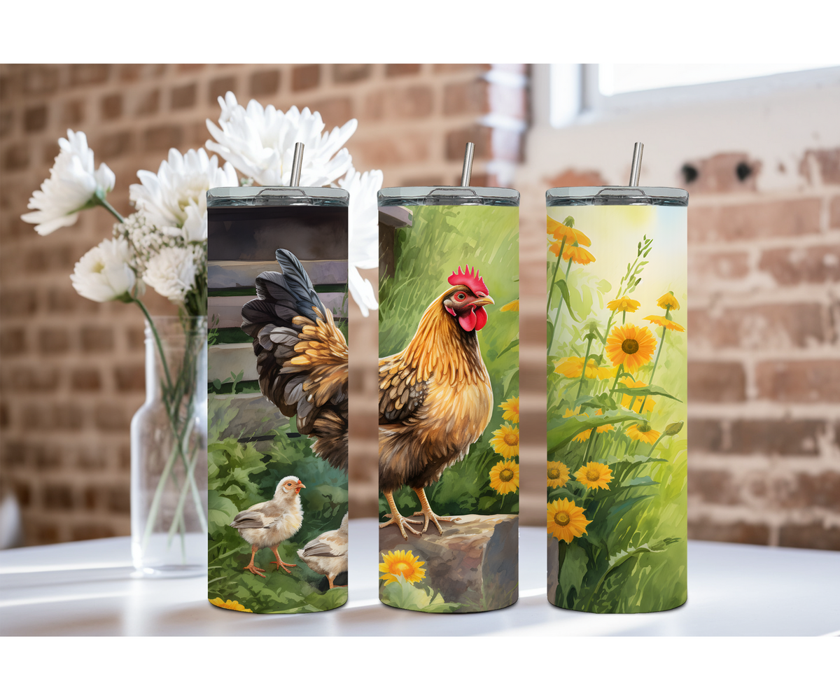 20 oz Happy Hen Chicken Stainless Steel Tumblers. Multiple Images Available TheCraftNook