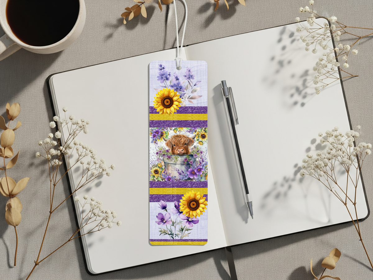 Aluminum Metal Bookmarks, Highland Cow Images For readers who prefer their page‑holders with bangs and horns TheCraftNook