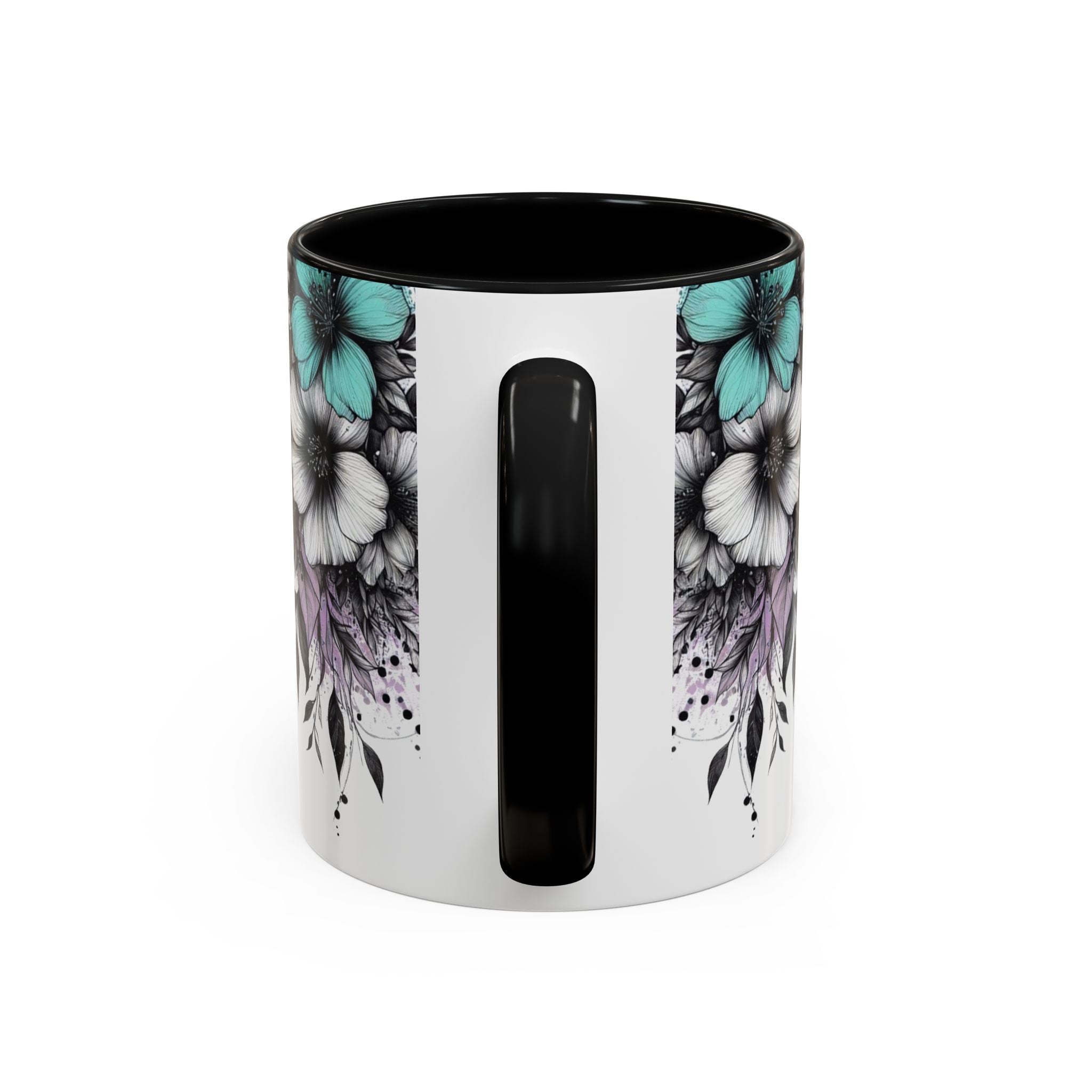 Highland Cow Floral Accent Coffee Mug — Cute Rustic Farmhouse Kitchen Gift