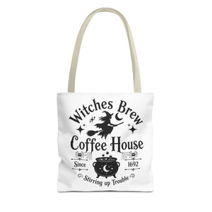 Witches Brew Coffee House Halloween Tote Bag | All-Over Print Printify