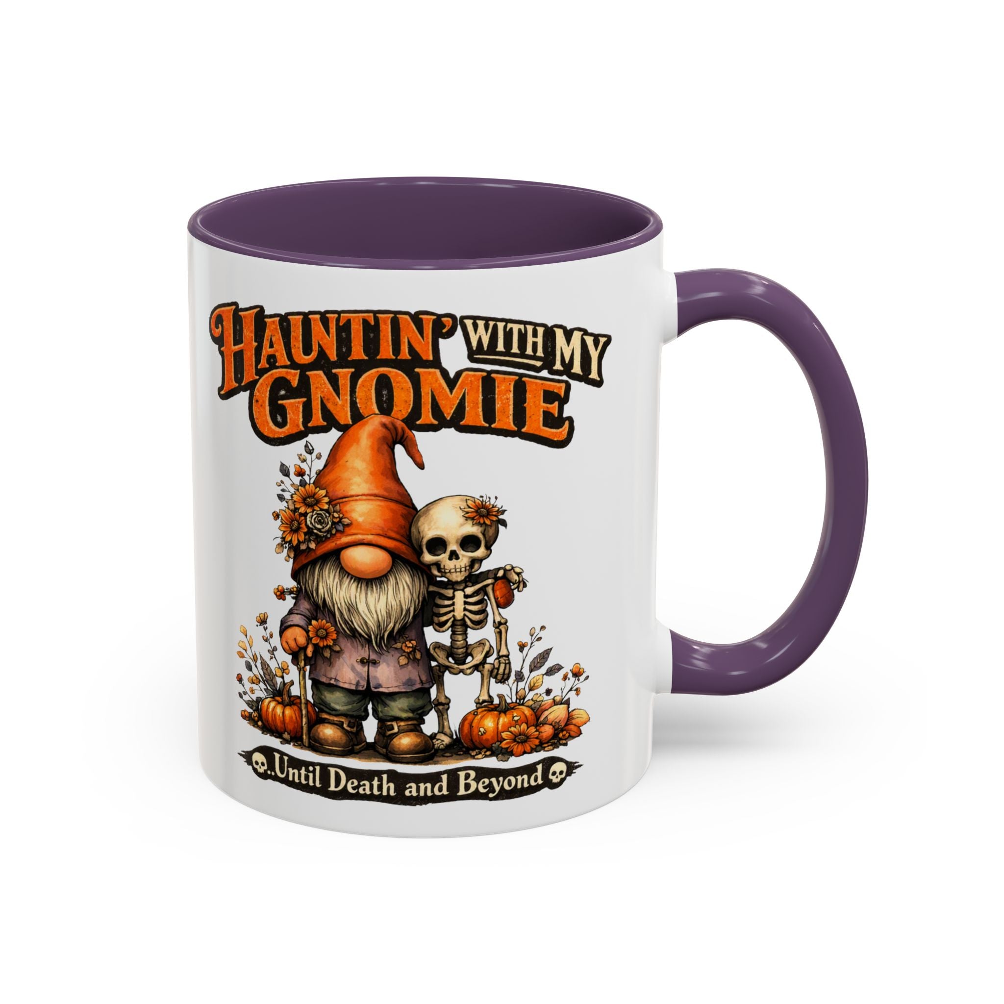 Hauntin' With My Gnomie Halloween Coffee Mug — 'Until Death and Beyond' Accent Mug