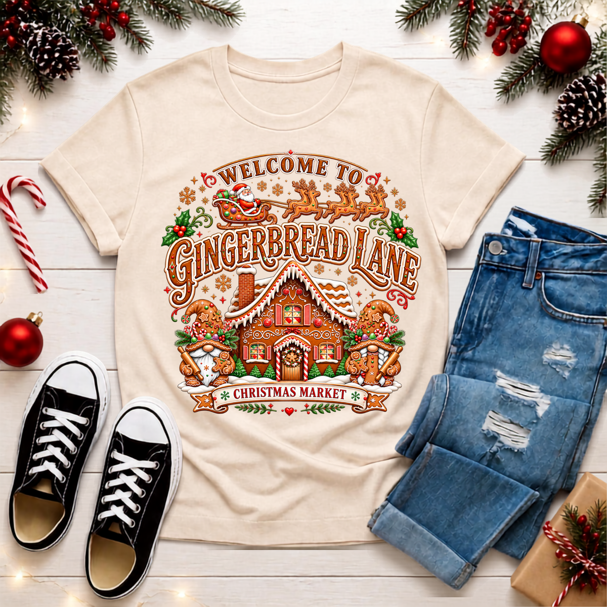 Gingerbread Lane T-Shirt TheCraftNook