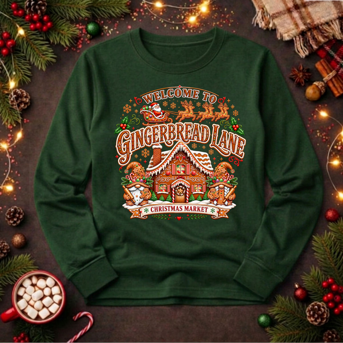 Gingerbread Lane Long Sleeve Tee TheCraftNook