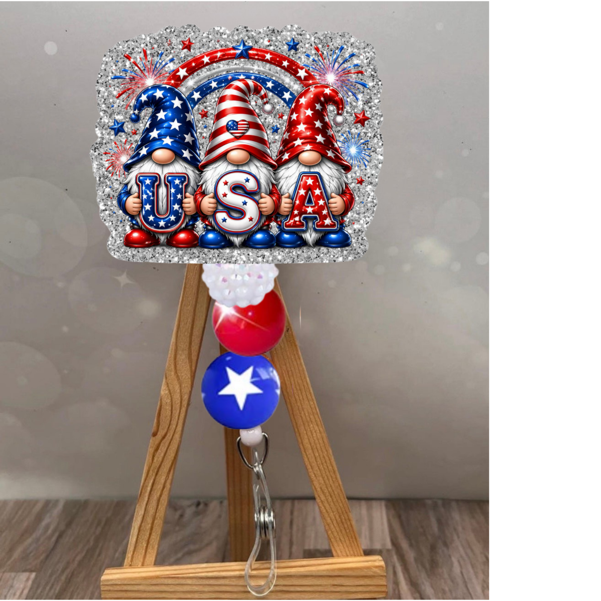 USA Gnome Badge Pull TheCraftNook