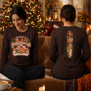 Gingerbread Lane Long Sleeve Tee Front and Back Graphics TheCraftNook