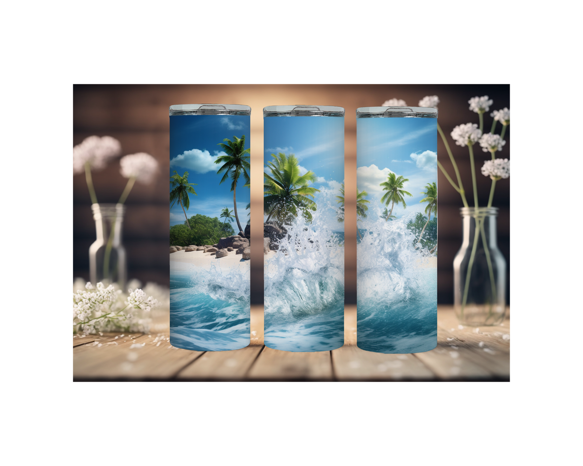 20 oz Beach Bliss Stainless Steel Tumblers, Multiple images to Choose from. TheCraftNook