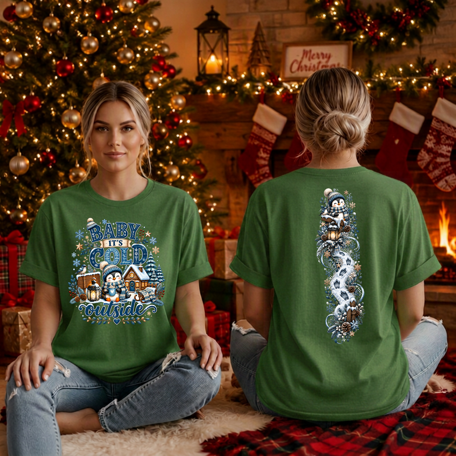 Cold Outside T-shirt Front and back Graphics TheCraftNook