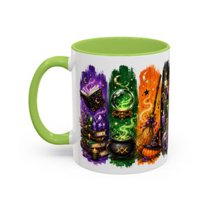 Autumn Alchemy Fueled by Potions & Coffee Accent Mug — Witchy Halloween Coffee Cup (11/15oz) Printify
