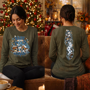Cold Outside Long Sleeve Tee Front and Back Graphics TheCraftNook