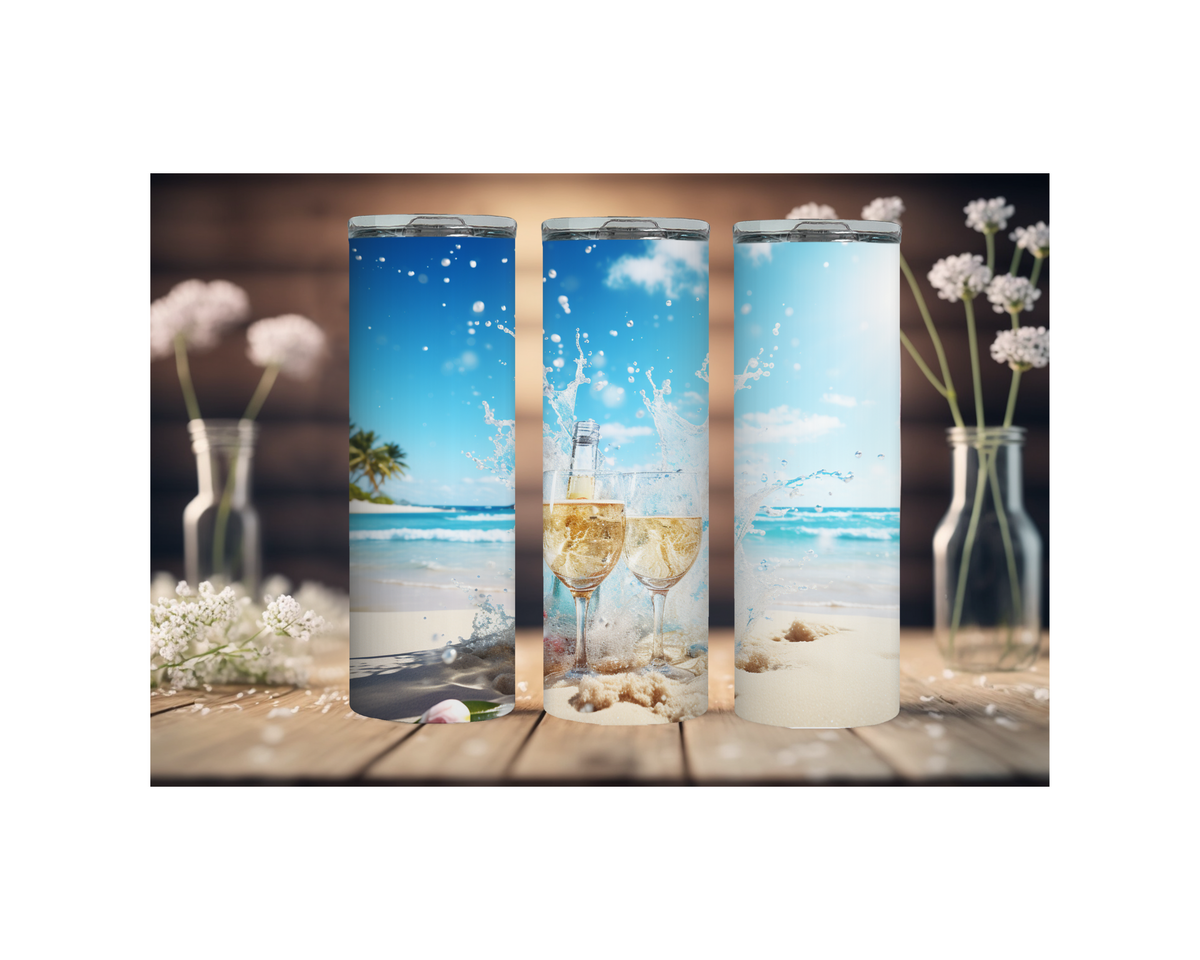 20 oz Beach Bliss Stainless Steel Tumblers, Multiple images to Choose from. TheCraftNook