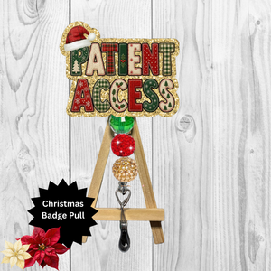 Patient Access Christmas Glitter Badge Pull | Badge Reel TheCraftNook