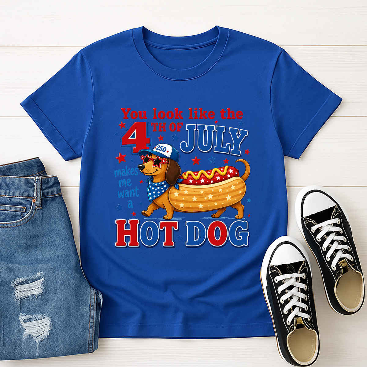 Hot Dog Graphic Tee | Funny 4th of July Shirt TheCraftNook