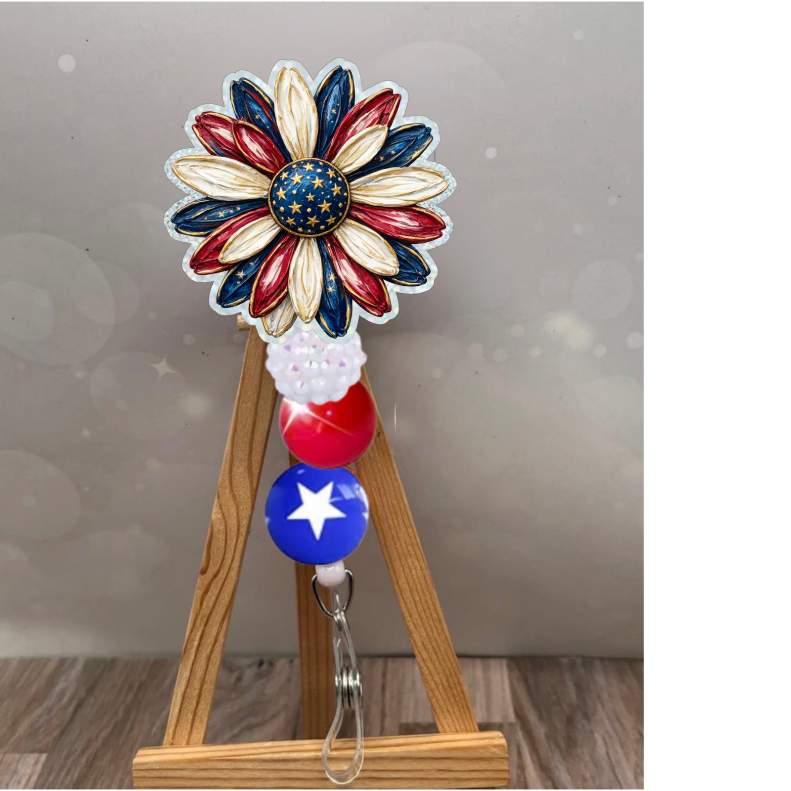 Patriotic Daisy Badge Pull TheCraftNook