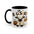 Bullsheet Faux Crochet Accent Coffee Mug — Cute Ghost Cow Trick-or-Treat Design (11oz)