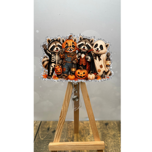 Halloween Raccoon Crew Badge Pull – Glitter Lanyard Accessory TheCraftNook