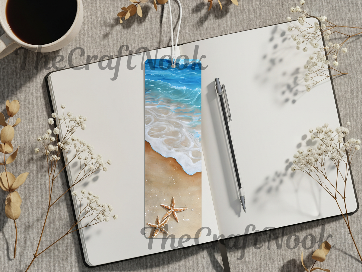 Aluminum Metal Bookmarks, Beach Images TheCraftNook