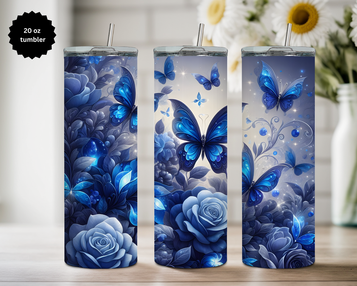 Butterfly 20 oz Stainless-Steel Tumblers. Multiple Sizes and Images Available. TheCraftNook