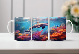 Flippin’ Cute Morning Mug, Dolphin coffee Mugs. Two sizes to choose from. TheCraftNook