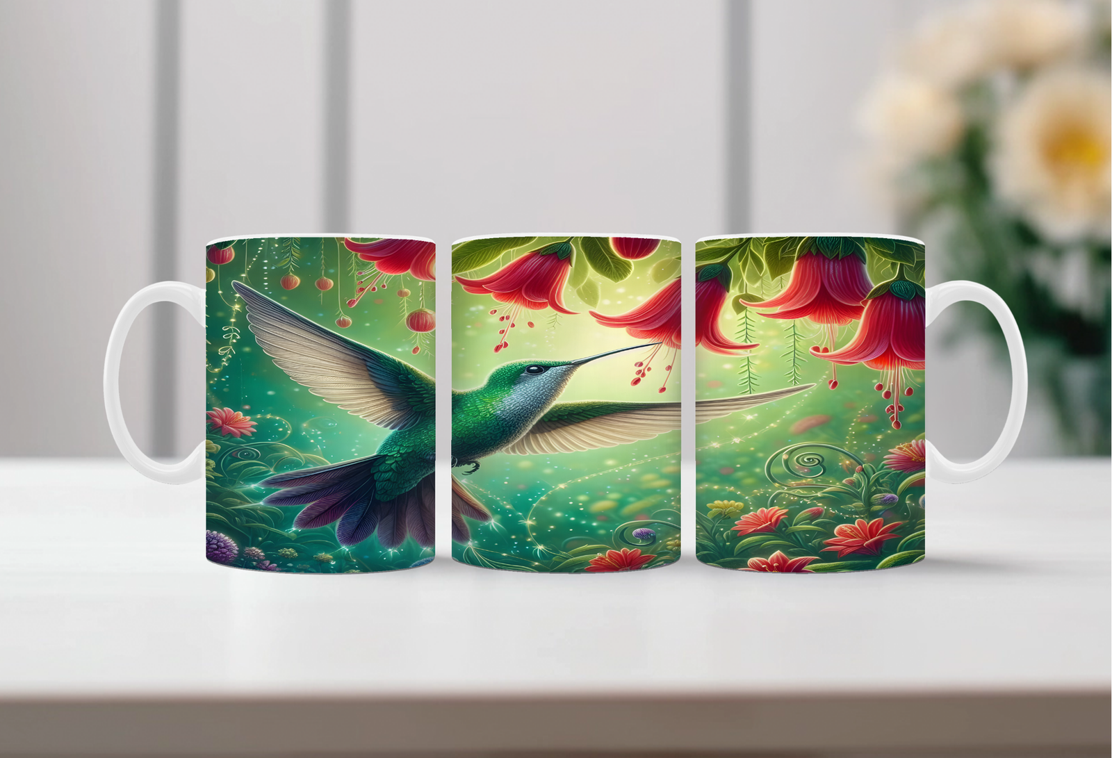 Sip with a Little Flutter Hummingbird Mugs. Two Sizes and Multiple images to choose from. TheCraftNook
