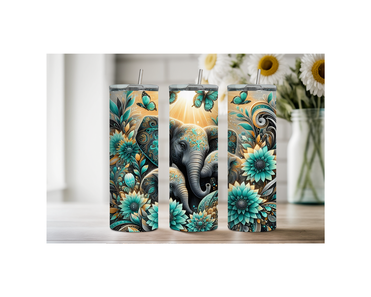 20 ounce Wise & Wonderful Elephant Stainless Tumbler. Multiple Sizes and Images Available. TheCraftNook