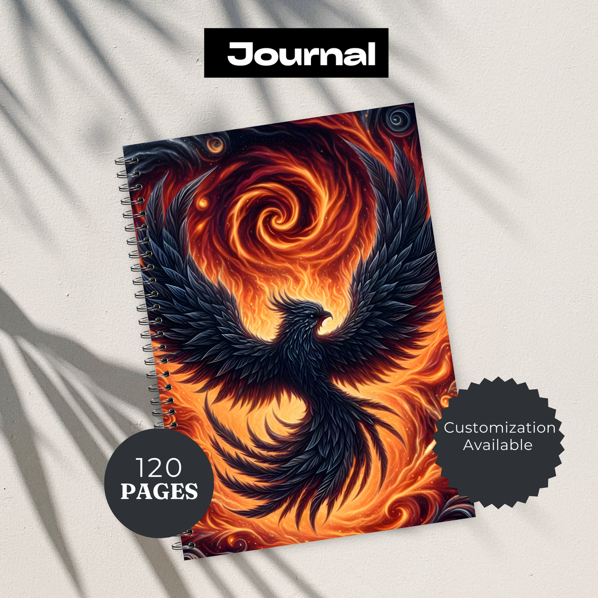 Phoenix Journal - 120 Page Lined Notebook for Writing & Planning TheCraftNook