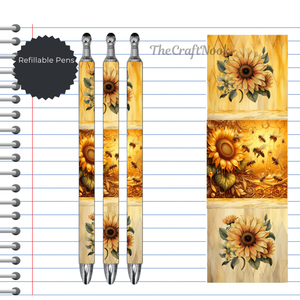 Refillable Pens, Honeybee Images. Bee happy while you write. Multiple options and Images available TheCraftNook