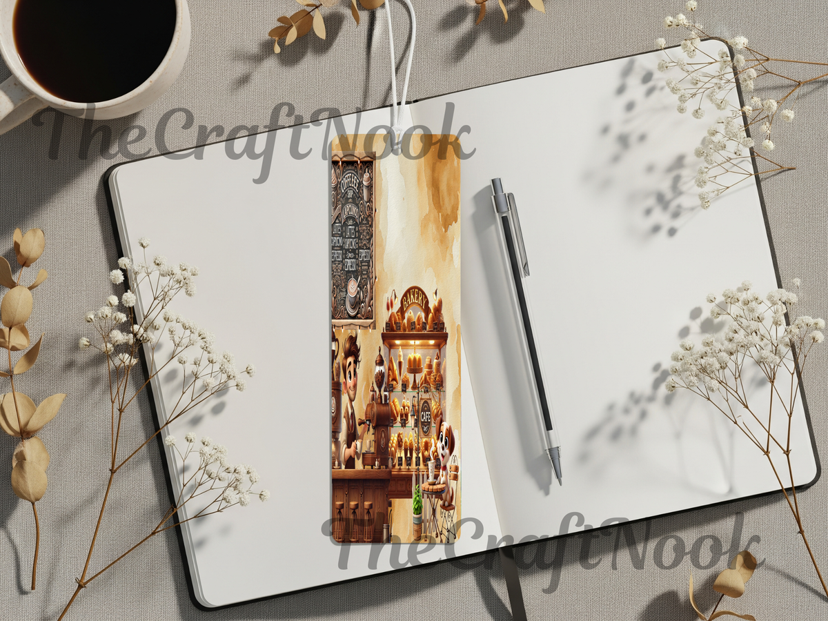 Caffeine & Chapters Bookmark. Aluminum Metal Bookmarks TheCraftNook