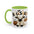 Bullsheet Faux Crochet Accent Coffee Mug — Cute Ghost Cow Trick-or-Treat Design (11oz)