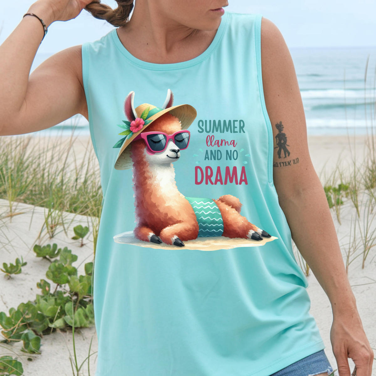 Llama Drama Tank – Garment-Dyed Comfort Colors Tank TheCraftNook