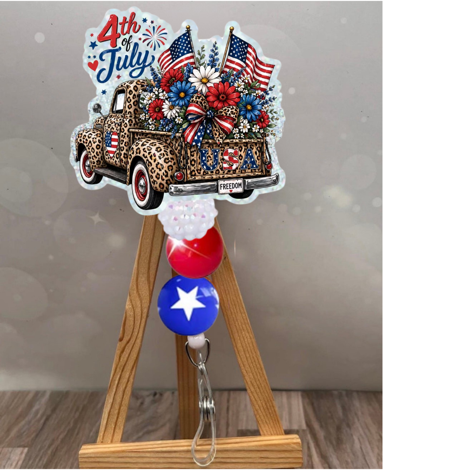 4th of July Truck Badge Pull TheCraftNook
