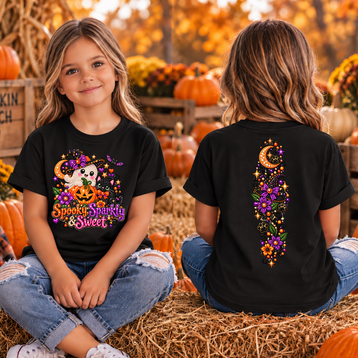 Kids Spooky Sparkly Sweet Front and Back Geaphics TheCraftNook