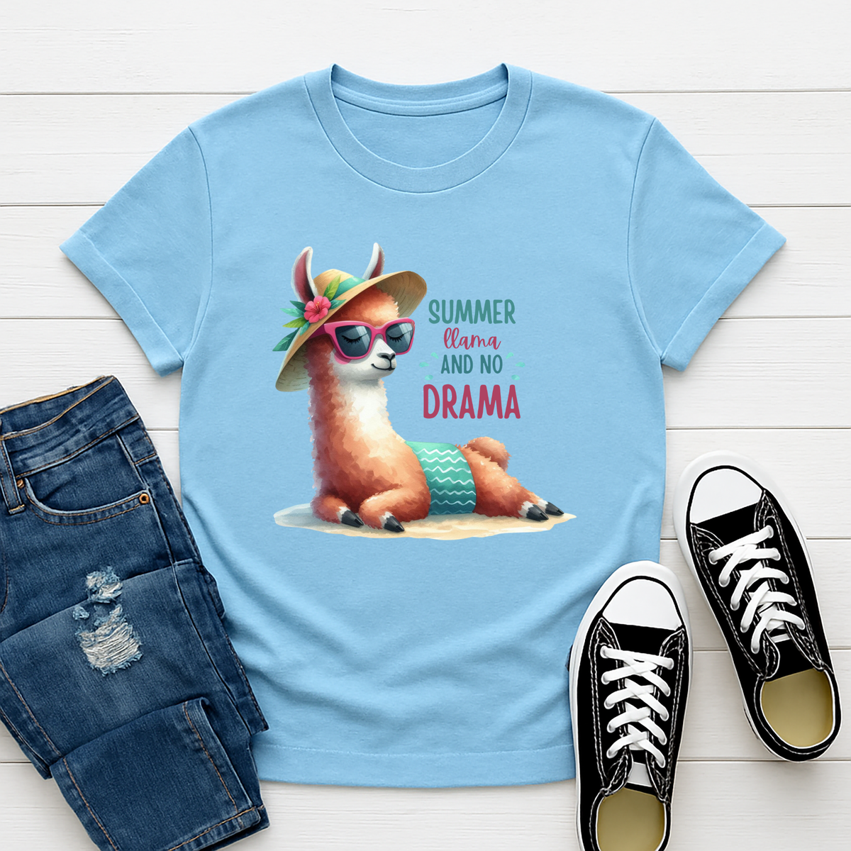 Llama Drama Tee – Soft Unisex Graphic Tee TheCraftNook