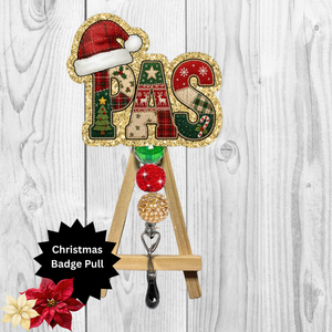 Patient Access Christmas Glitter Badge Pull | Badge Reel TheCraftNook