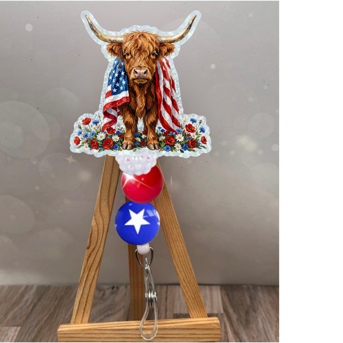 Highland Cow Pride Badge Pull TheCraftNook