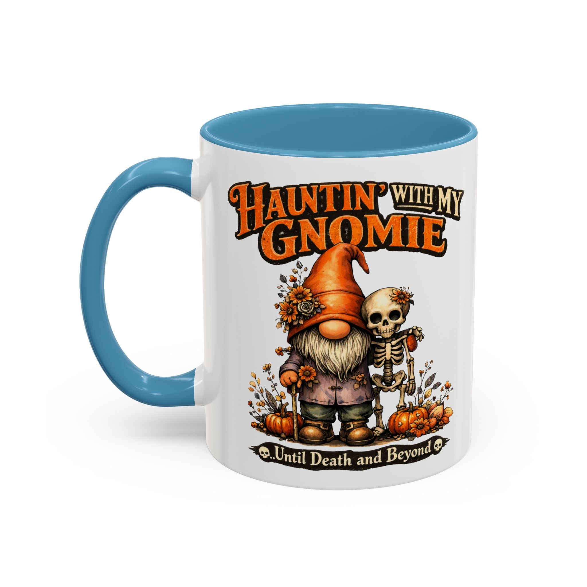 Hauntin' With My Gnomie Halloween Coffee Mug — 'Until Death and Beyond' Accent Mug