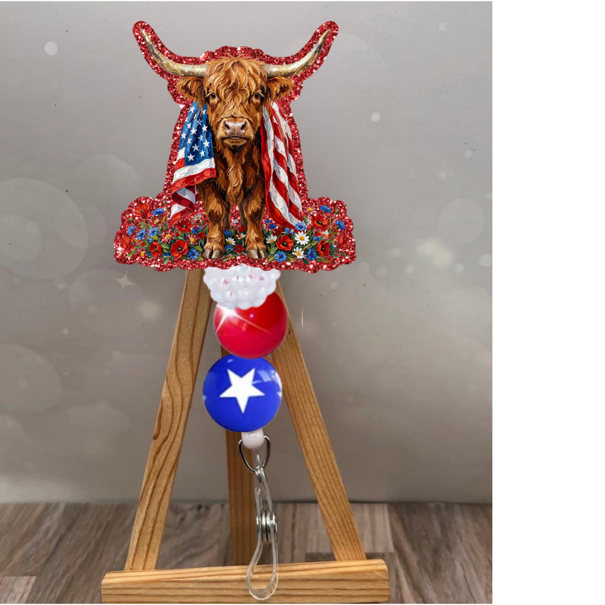 Highland Cow Pride Badge Pull TheCraftNook