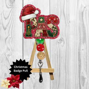 Patient Access Christmas Glitter Badge Pull | Badge Reel TheCraftNook