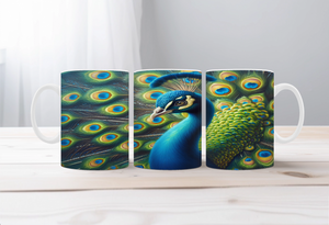 Peacock Magic Morning Mug TheCraftNook