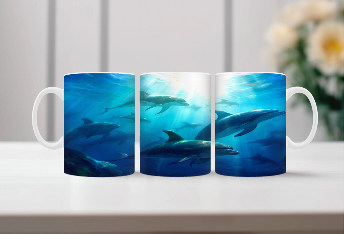 Flippin’ Cute Morning Mug, Dolphin coffee Mugs. Two sizes to choose from. TheCraftNook